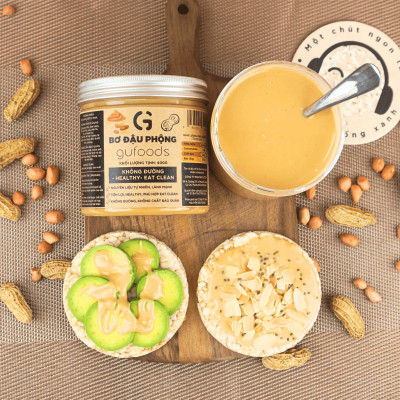 Bơ đậu phộng GUfoods - Không đường, Giàu protein thực vật, Lành mạnh, Eat clean, Healthy, Thuần chay