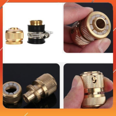 Vòi Xịt️Evoucher Bộ dây vòi xịt nước rửa xe, tưới cây , tăng áp 3 lần, loại 15m 206701 đầu đồng,cút đồng+  đai