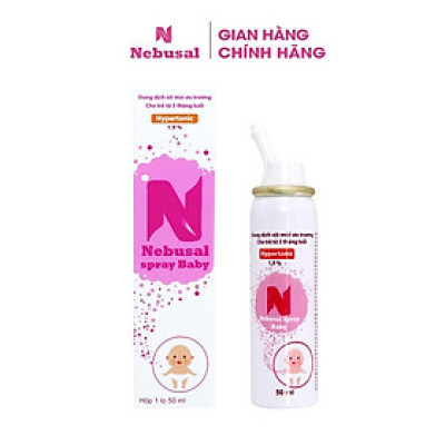 (Chính hãng) Xịt mũi Nebusal 1,9% giúp giảm nghẹt mũi, sổ mũi ở trẻ em