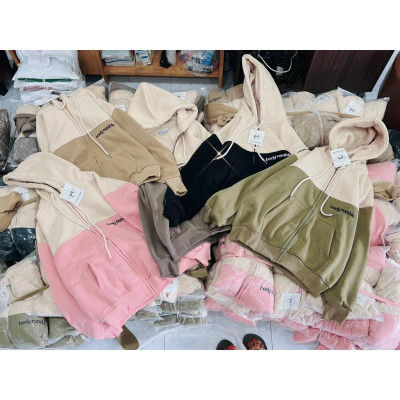 Áo khoác nỉ nỉ dệt thêu BUD cute phong cách-A2114