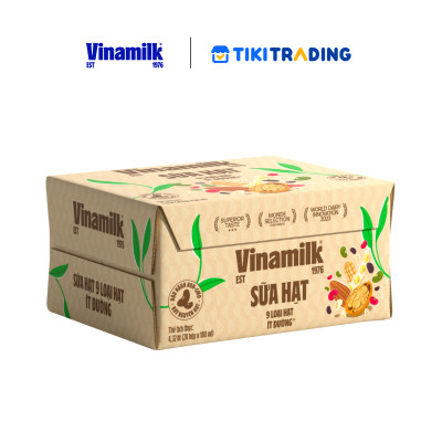 Thùng 24 hộp Sữa hạt 9 loại hạt Vinamilk ít đường - hộp 180ml