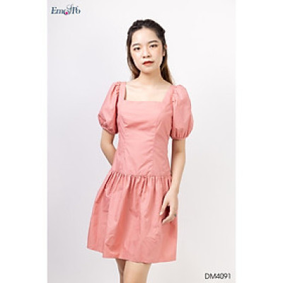 Đầm xòe cổ vuông, tay bồng, thắt nơ thân sau Emspo DM4091