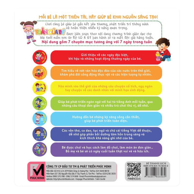 Rèn Luyện Tính Cách Cho Bé 3-6 Tuổi - Bé thanh lịch, thân thiện, tinh tế, công bằng - Tuần của bé tháng 9 (combo 4 cuốn)