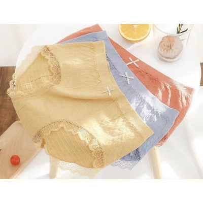 Sét 10 quần lót cotton phối ren lụa vân sọc