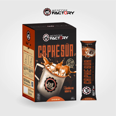 Thùng 24 hộp cà phê sữa hòa tan The Coffee Factory (Hộp 15 gói x 16g)