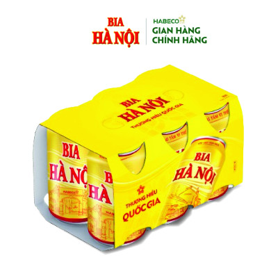 Lốc 6 lon Bia Hà Nội (330ml/lon)
