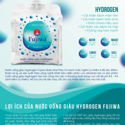 Nước Uống Giàu Hydrogen Fujiwa - Hộp 10 túi - Túi 300ml