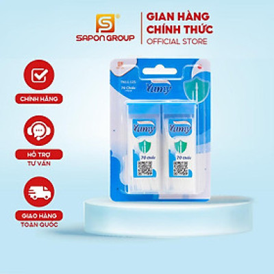 [Lố 12 hộp] Tăm nhựa vỉ 2 hộp chữ nhật YUMY size Z [TN11-125] hộp 140 que