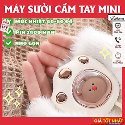 Máy Sưởi Ấm Cầm Tay Hình Chân Gấu - Sạc USB - Tùy Chỉnh Chế Độ Ấm, Tắt / Bật - Kèm Dây Treo Tiện Dụng Giao Màu Ngẫu Nhiên- Hàng nhập khẩu