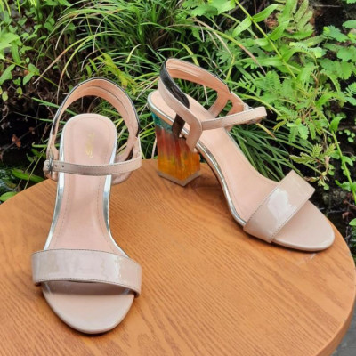 Sandal cao gót đế 7 màu cao cấp hot trend  quai da mềm mại 20248