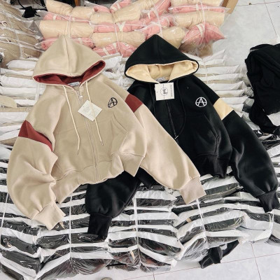 Áo khoác nỉ nỉ dệt dày túi trong xitin ngộ nghĩnh-A2123