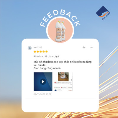 Nước tẩy rửa bồn cầu hữu cơ Ecocare 1L làm sạch, diệt khuẩn, khử mùi hiệu quả với tinh dầu Sả chanh/Quế