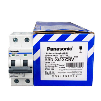 Cầu dao Panasonic 2 pha DIN BD Breaker DIN Type - Hàng chính hãng