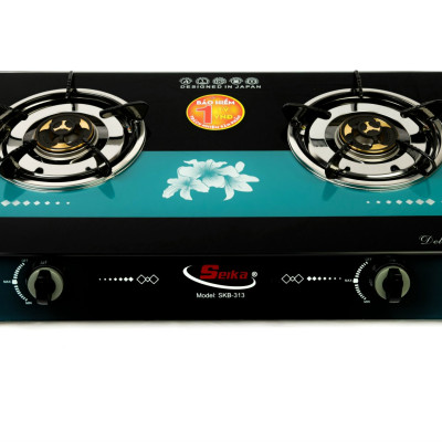 Bếp Gas Đôi Mặt Kính eBlue - (Sen Đồng) EBB313- Hàng Chính Hãng