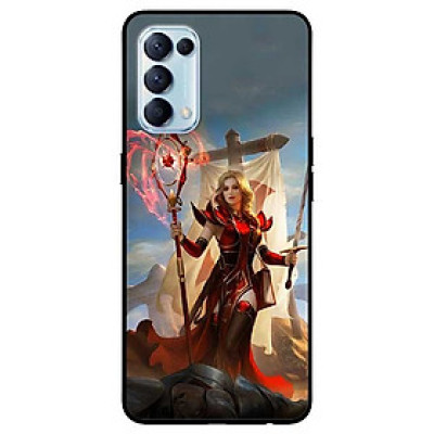 Ốp lưng dành cho Oppo Reno 5 mẫu Cô Gái Trượng Đỏ