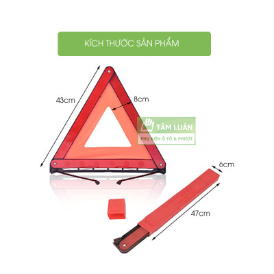 Biển báo phản quang tam giác xếp gọn, biển cảnh báo nguy hiểm, biển tam giác phản quang sự cố, phụ kiện ô tô Tâm Luân