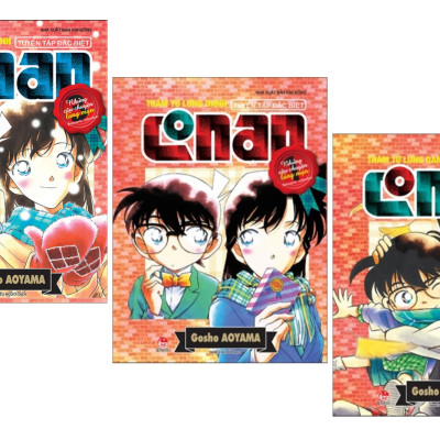 Fullset Conan SIÊU ĐẶC BIỆT: Conan và Tổ chức Áo Đen (Tập 1, 2) + Conan Tuyển Tập Fan Bình Chọn (Tập 1, 2) + Conan Những Câu Chuyện Lãng Mạn (Tập 1,2,3) - Tặng kèm 3 POSTCARD và Bookmark HappyLife