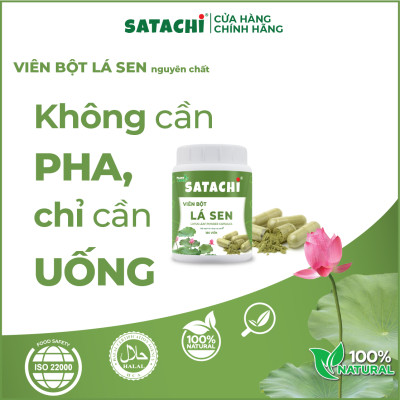 Bột Lá Sen nguyê n ch.ất SATACHI. Hộp 180 viên