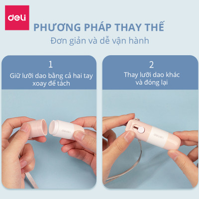 Bút Xóa Thông Tin Trên Bill Đơn Hàng Giấy In Nhiệt Kèm Dao Rọc Giấy Deli - Dụng Cụ Bóc Mở Đơn Hàng Online - Che Bảo Mật Thông Tin Đơn Hàng Nhỏ Gọn Tiện Lợi - JQ122 