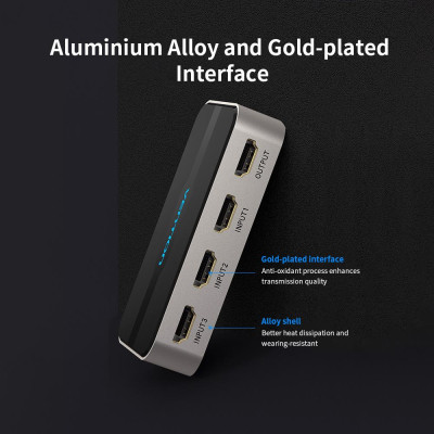 Bộ chuyển đổi VENTION.Bộ chia HDMI 3 trong 1 với 4K Full HD 1080P Điều khiển từ xa IR 