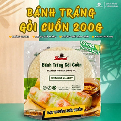 Bánh tráng gỏi cuốn Shammi 200g. Báng tráng cuốn xuất khẩu size 22cm loại tròn