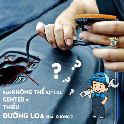 Combo Loa Trung tâm kèm dưỡng loa phù hợp xe Elantra, Ford Everest, Toyota Cross chất âm ấm, đế thấp