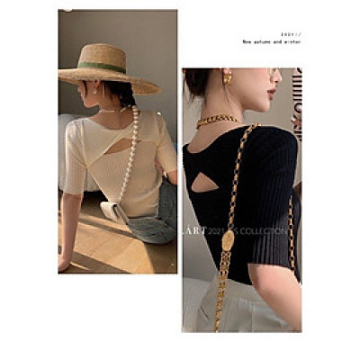 Áo len tay lỡ xoắn ngực mặc được 2 kiểu phong cách tiểu thư sang chảnh