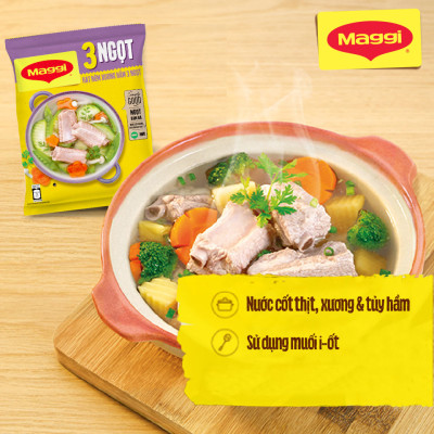 Hạt nêm MAGGI Xương Hầm 3 ngọt Heo gói 900g