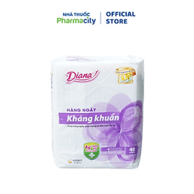 Băng vệ sinh hàng ngày kháng khuẩn Diana Sensi 15.5cm (Gói 40 miếng)
