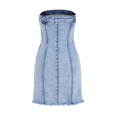 DOTTIE - Đầm denim dáng ngắn cúp ngực - D0504