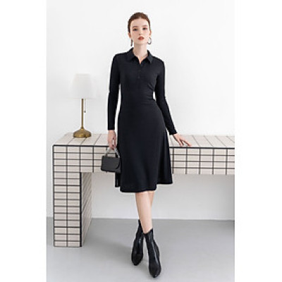 Đầm thun xòe tay dài