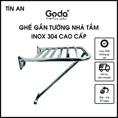 [CHÍNH HÃNG] Ghế gắn tường gấp gọn chống trượt inox 304 Goda - Bảo hành 36 tháng