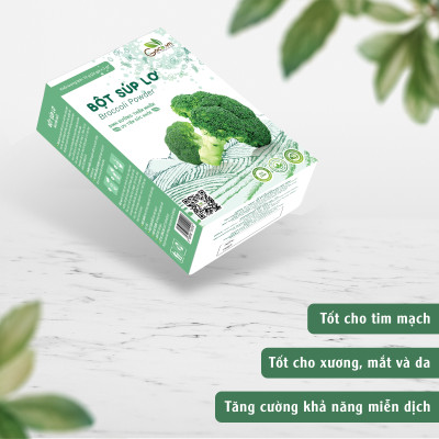 Bột súp lơ nguyên chất Goce (Bông cải xanh) - 72g (24 gói x 3g)