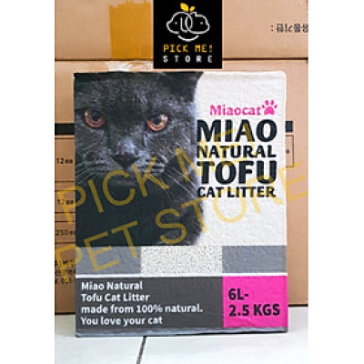 Cát Vệ Sinh Đậu Nành Hạt Nhuyễn Dùng Cho Máy Vệ Sinh MIAO NATURAL TOFU 6L Xả bồn cầu (Miaocat)