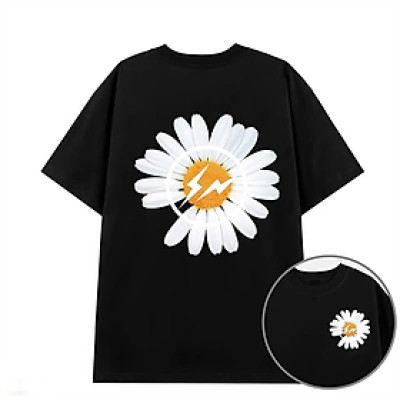 Áo Thun Nữ 100% Cotton In Hình Bông Hoa Form Oversize