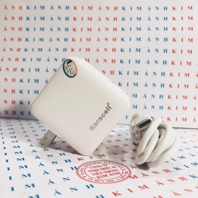 Bộ sạc nhanh Koracell 2.4A cổng Type C, có 2 cổng USB, Hàng chính hãng