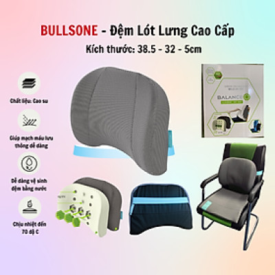 Đệm Lưng Cao Cấp Bullsone - Xám - Hàng chính hãng