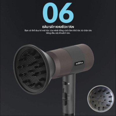 Máy Sấy Tóc HAATZ CIM908 Sấy Tóc Đa Năng 2 Chiều Nóng Lạnh, Hàng Chính Hãng Bảo Hành 2 Năm