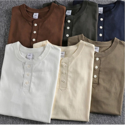 Áo thun cổ trụ 300G phong cách Retro_dã ngoại