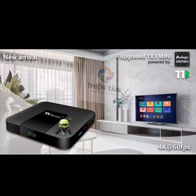 Box TV TX3 mini+ (2024) - Ram 4G/32G  Android TV 11.0 - Chip Amlogic S905W2 - Bluetooth 5.0 - Xem Truyền Hình Đá Banh Miễn Phí - Hàng Nhập Khẩu