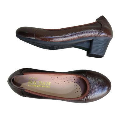 Giày Búp Bê Nữ Cao Gót HA NAM Da Bò Thật Thời Trang Cao Cấp 5cm GBBN2080