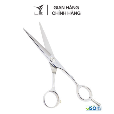 Kéo cắt tóc LS  JP551 lưỡi thẳng quai offset vênh đỡ ngón tháo rời -tặng bao da và bộ vệ sinh kéo