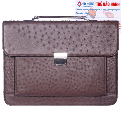 Cặp táp nam da đà điểu Huy Hoàng màu nâu đất HP6448