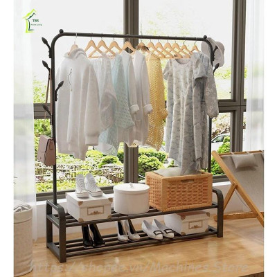 Giá treo quần áo KG44 kèm 8 móc bên hông khung kim loại chắc chắn tiện lợi đa năng 150x110cm - Hàng chính hãng