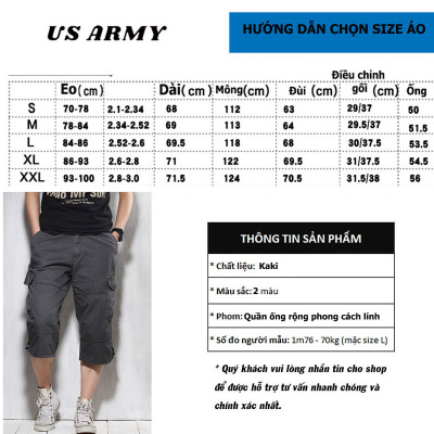 Quần Short Kaki Nam US ARMY, Quần Túi Hộp Nam Phong Cách Lính Chất Liệu KaKi Cao Cấp, Kiểu Dáng Trẻ Trung Năng Động -HÀNG CHÍNH HÃNG