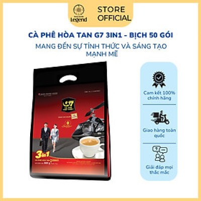 Combo 2 Bịch Cà Phê Hòa Tan G7 3in1 Trung Nguyên – Bịch 50 Gói – Cà Phê Sữa Hòa Tan Tiện Lợi, Đậm Vị Việt