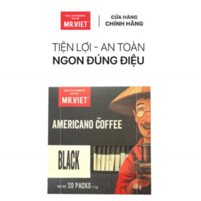 Cà Phê Hòa Tan Đen MR.VIET (20 gói x 2g)