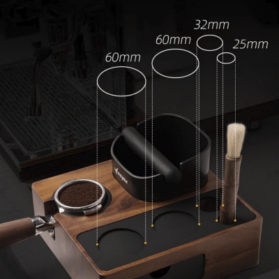 Feepie bàn đế nén cà phê tích hợp đập bã nổi đa năng gỗ óc chó Nam Mỹ