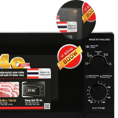 Lò vi sóng Sharp R-211TV-BK 21 lít  - Hàng chính hãng
