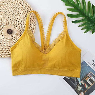 Áo Bra Cotton Co Giãn Thoải Mái Thông Thoáng Kèm Mút Sẵn